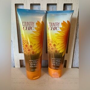 Bath & Body Works COUNTRY CHIC 24 Hour Ultra Shea Moisture Body Cream 8oz LOT X2